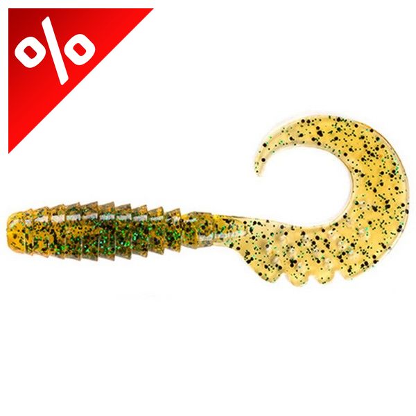 FISHUP_FANCY GRUB 1" (12PCS.), #036 - CARAMEL/GREEN & BLACK