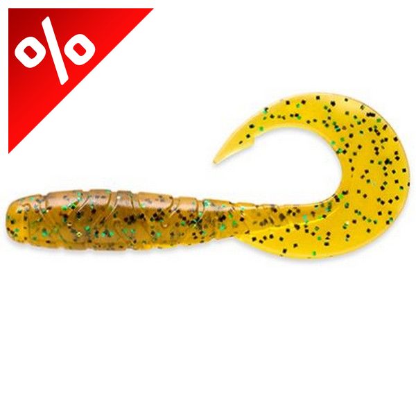 FISHUP_MIGHTY GRUB 4.5" (4PCS.), #036 - CARAMEL/GREEN & BLACK