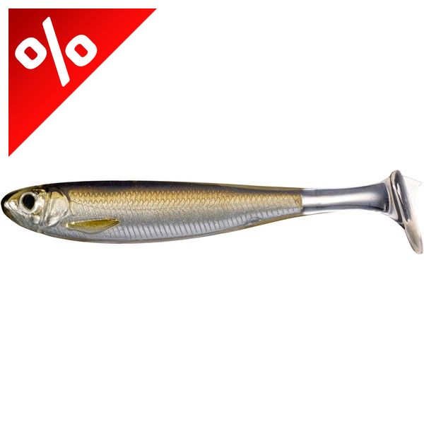 LIVETARGET SLOW-ROLL SHINER PADDLE TAIL SILVER/BROWN 85 MM