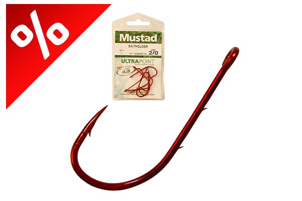 MUSTAD BAITHOLDER HOOKS 2/0 7DB/CSOMAG