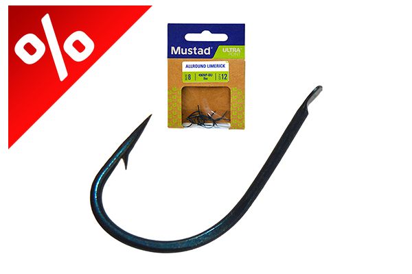 MUSTAD BLUE ALLROUND HOOK 2/0 10DB/CSOMAG