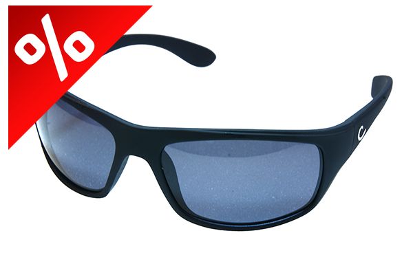 MUSTAD HP POLARIZED SUNGLASSES - BLACK FRAME, SMOKE LENS