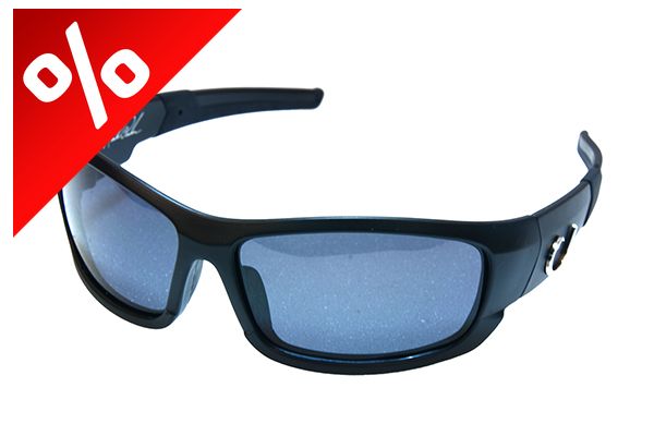 MUSTAD HP POLARIZED SUNGLASSES - BLACK FRAME, SMOKE LENS