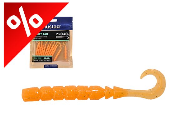 MUSTAD AJI CURLY TAIL 2.5   ORANGE LUMINOUS 12DB/CSOMAG