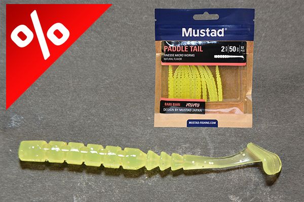 MUSTAD AJI PADDLE TAIL 2   CLEAR CHARTREUSE 12DB/CSOMAG