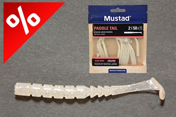MUSTAD AJI PADDLE TAIL 2   WHITE LUMINOUS 12DB/CSOMAG
