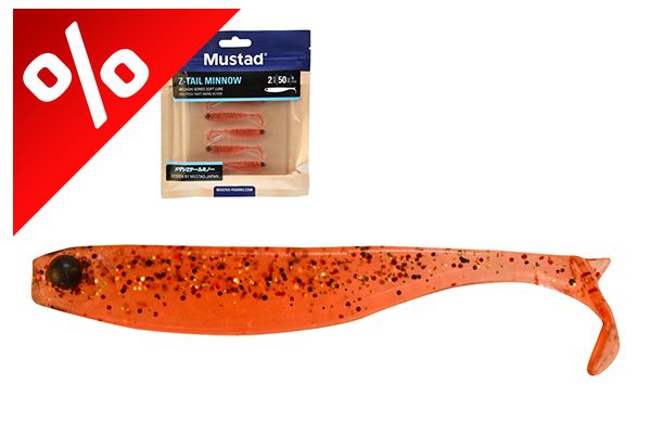 MUSTADMEZASHI Z-TAIL MINNOW 2"TRANSPARENT RED 6DB/CSOMAG