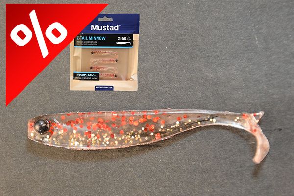 MUSTADMEZASHI Z-TAIL MINNOW 2"RED GOLD GLITTER 6DB/CSOMAG