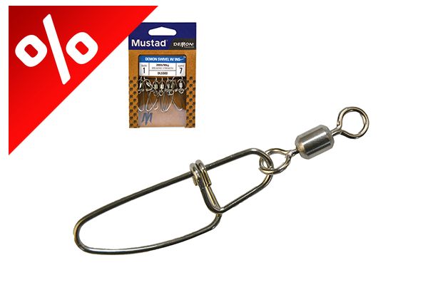 MUSTAD SS ROLLING W/ INSURANCE SNAP 3 7DB/CSOMAG