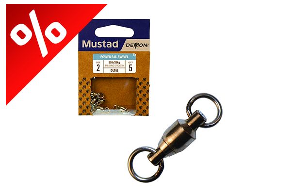 MUSTAD BB SWIVEL W/ WELDED RINGS 2 5DB/CSOMAG