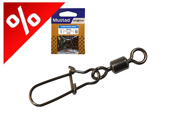 MUSTAD POWER ROLLING SWIVEL W/ DUO LOCK 10 10DB/CSOMAG