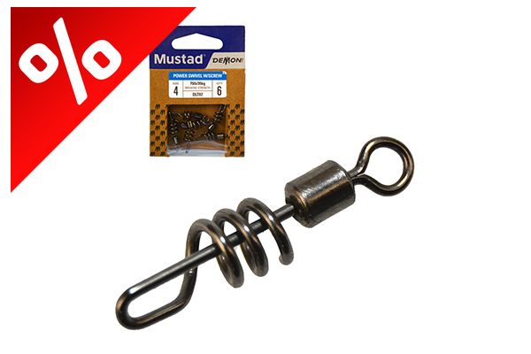 MUSTAD POWER ROLLING SWIVEL WITH SCREW SNAP 4 6DB/CSOMAG