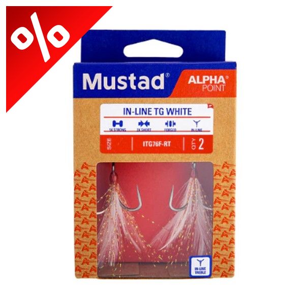 MUSTAD IN-LINE TRIPLE GRIP, RED TINSEL, 4 2DB/CSOMAG