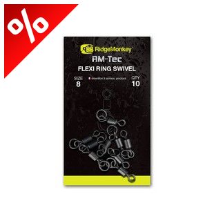 RIDGEMONKEY RM-TEC FLEXI RING SWIVEL SIZE8 KARIKÁS FORGÓ 10DB