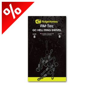 RIDGEMONKEY RM-TEC QUICK CHANGE HELI RING SWIVEL SIZE8 GYORSKAPCSOS FORGÓ 8DB