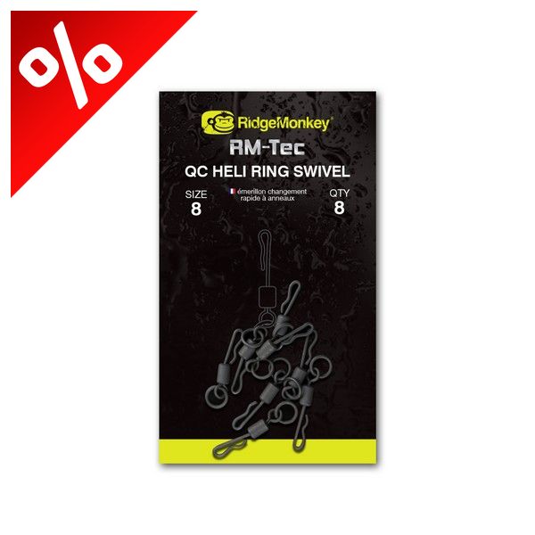 RIDGEMONKEY RM-TEC QUICK CHANGE HELI RING SWIVEL SIZE11 KARIKÁS GYORSKAPOCS 10DB