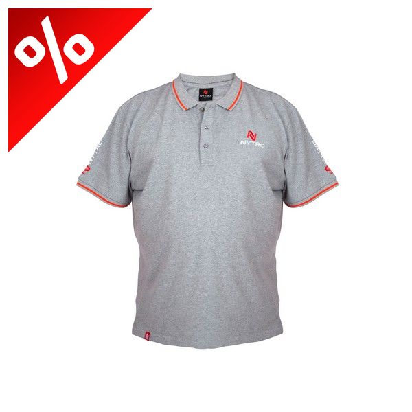 NYTRO LIGHT MARL GREY POLO SHIRT M