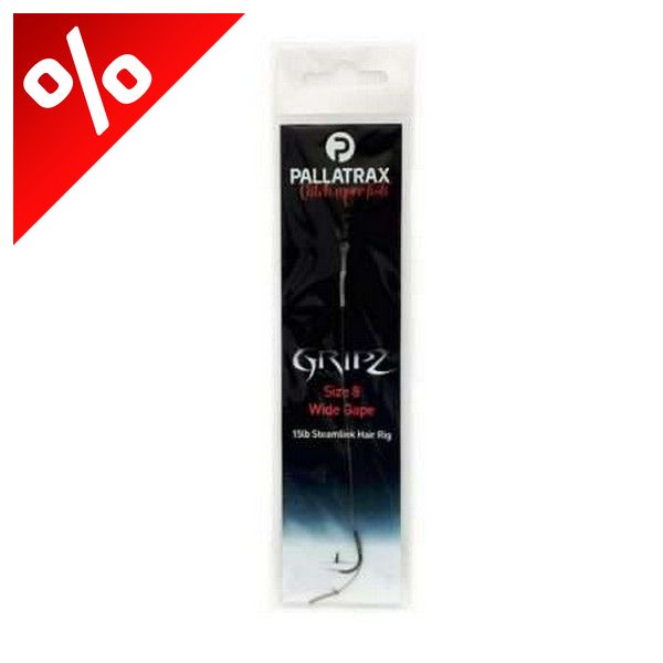 PALLATRAX GRIPZ WIDE GAPE HAIR RIGS SIZE 8 15LB STEAMLINK