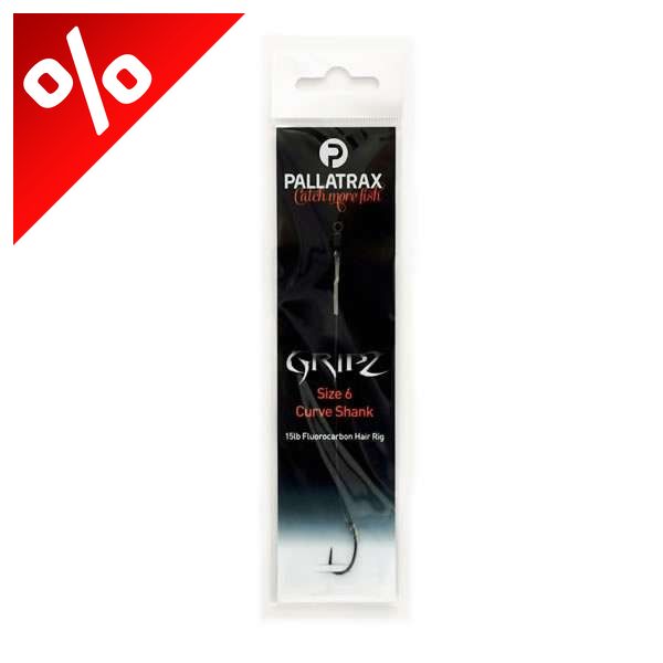 PALLATRAX GRIPZ CURVE SHANK HAIR RIGS SIZE 8 12LB BRAID