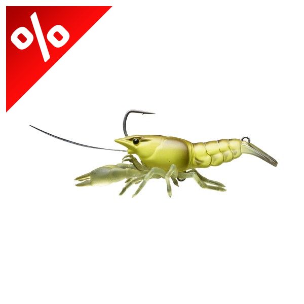 LIVETARGET LIVE CRAW FINESS BAIT  CHARTREUSE PUMPKIN 63MM 11G SLOW SINKING