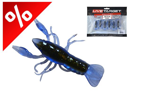 LIVETARGET 2.8" CRAWFISH UN-RIGGED BLUE / GREEN 71 MM  SINKING