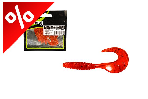 WIZARD HARPEX TWIST RED 3CM 10PCS/BAG