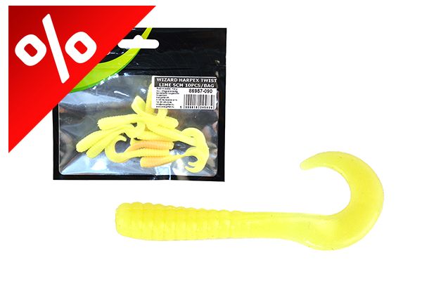 WIZARD HARPEX TWIST LIME 5CM 10PCS/BAG