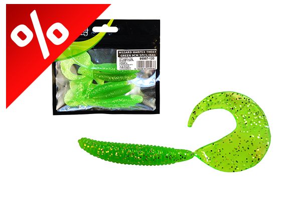 WIZARD HARPEX TWIST  GREEN 9CM 5PCS/BAG