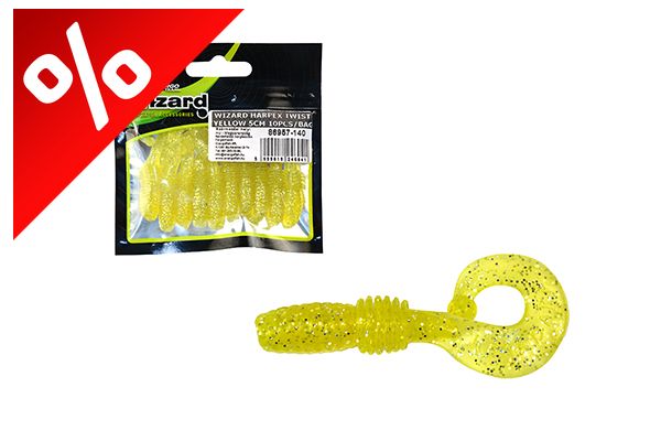 WIZARD HARPEX TWIST  YELLOW 5CM 10PCS/BAG