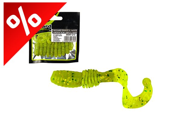 WIZARD HARPEX TWIST GREEN 5CM 10PCS/BAG