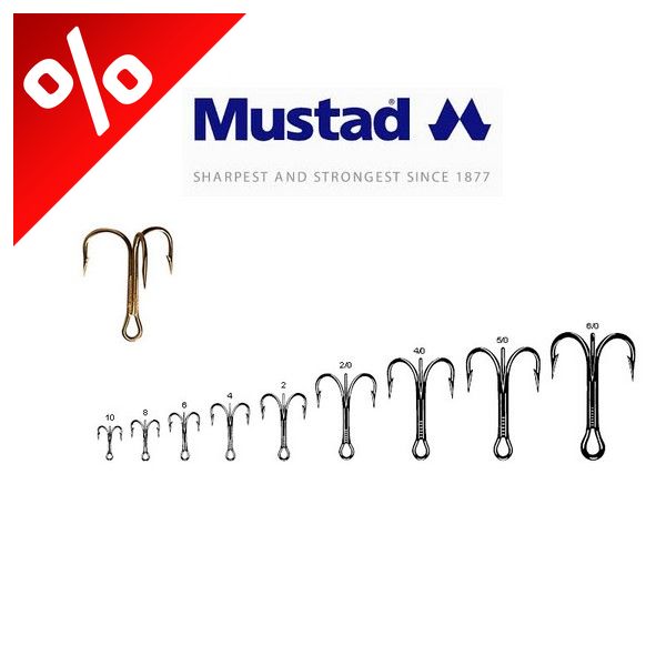 MUSTAD TREBLE HOOKS 4 10DB/CSOMAG