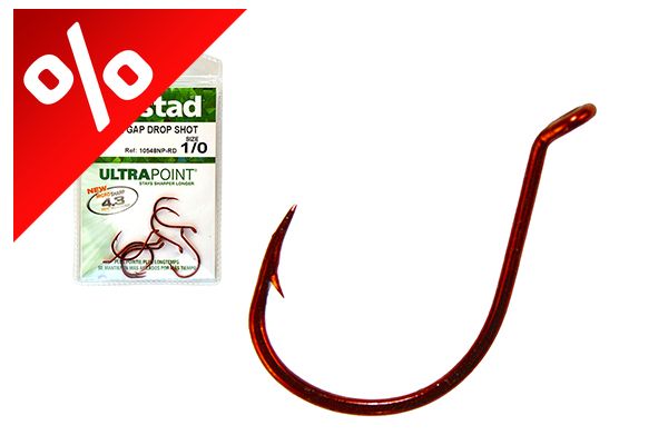 MUSTAD DROPSHOT RD HOOKS 1/0 6DB/CSOMAG