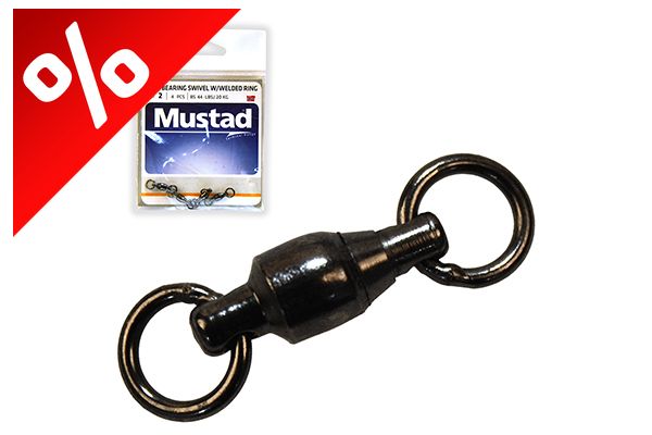 MUSTAD BALL BEARING SWIVEL W/WELDED RING 3 BLACK NICKEL 3DB/CSOMAG