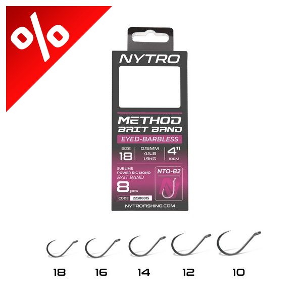 NYTRO NTO-B2 ELŐKÖTÖTT SZAKÁLL NÉLKÜLI CSALIGYŰRŰS METHOD ELŐKE 10 CM 16/0,17MM