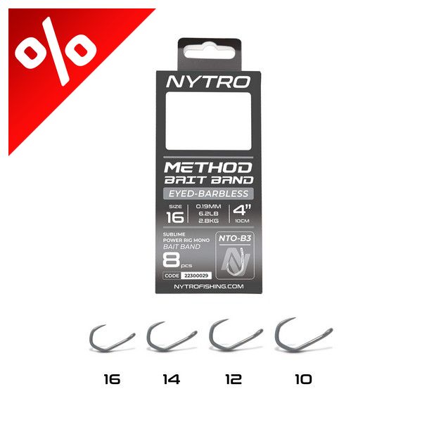 NYTRO NTO-B3 ELŐKÖTÖTT SZAKÁLL NÉLKÜLI CSALIGYŰRŰS METHOD ELŐKE 10 CM 12/0,23MM