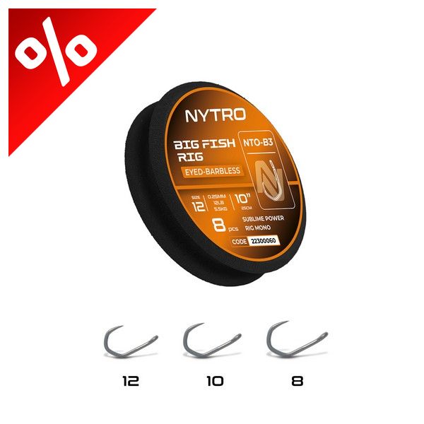NYTRO NTO-B3 BIG FISH ELŐKÖTÖTT SZAKÁLL NÉLKÜLI  ELŐKE 25 CM 12/0,25MM