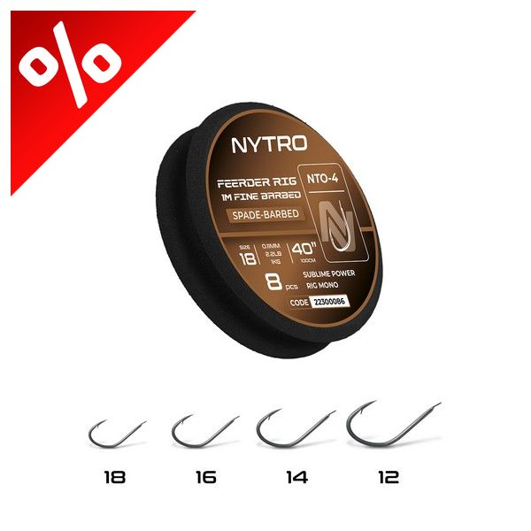 NYTRO NTO4 FINE FEEDER ELŐKÖTÖTT SZAKÁLLAS ELŐKE 100 CM 18/0,11MM