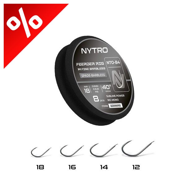 NYTRO NTO4 FINE FEEDER ELŐKÖTÖTT SZAKÁLL NÉLKÜLI ELŐKE 100 CM 16/0,11MM