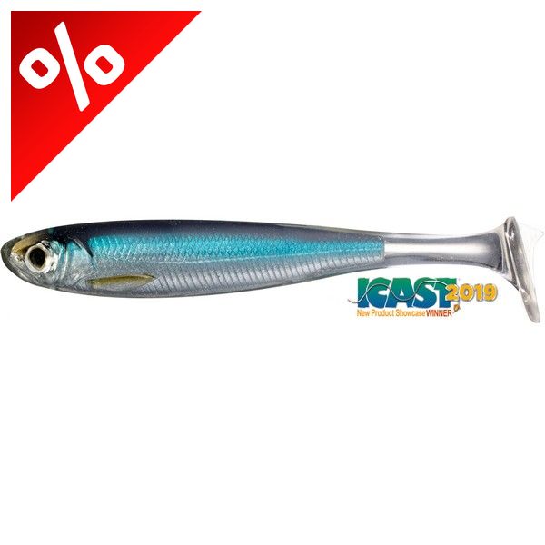 LIVETARGET SLOW-ROLL SHINER PADDLE TAIL SILVER/BLUE 85 MM