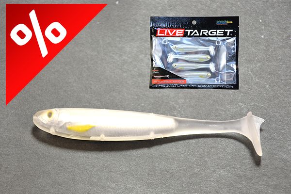 LIVETARGET SLOW-ROLL SHINER PADDLE TAIL SILVER/PEARL 85 MM