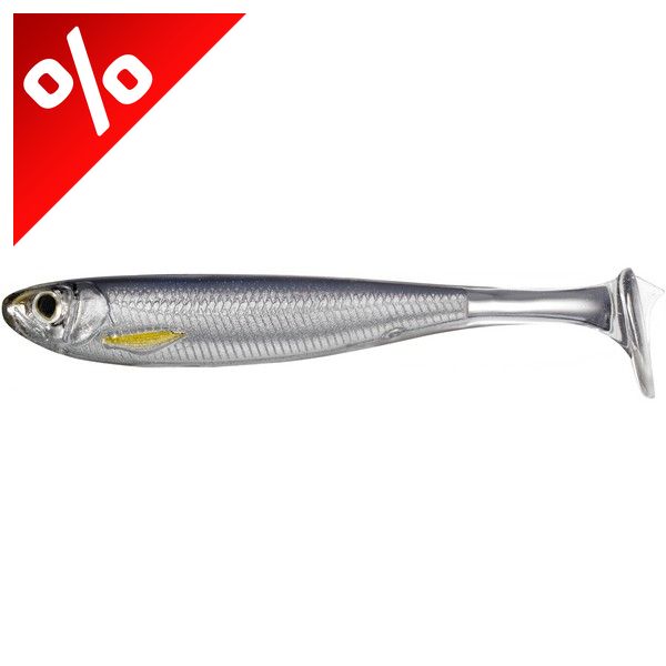LIVETARGET SLOW-ROLL SHINER PADDLE TAIL SILVER/SMOKE 85 MM