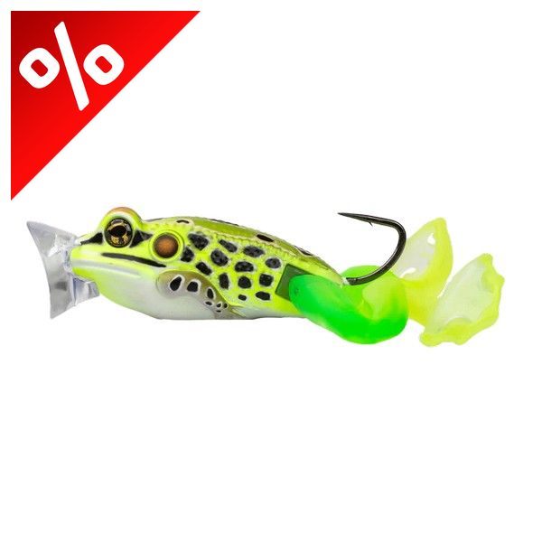 LIVETARGET THE ULTIMATE FROG POPPER BAIT  FLOROGREEN / YELLOW 50MM 21G FLOATING