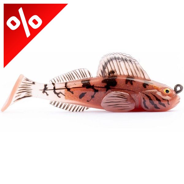 LIVETARTGET 2.8" GOBY PADDLETAIL RIGGED BROWN / YELLOW 71MM 10G  SINKING