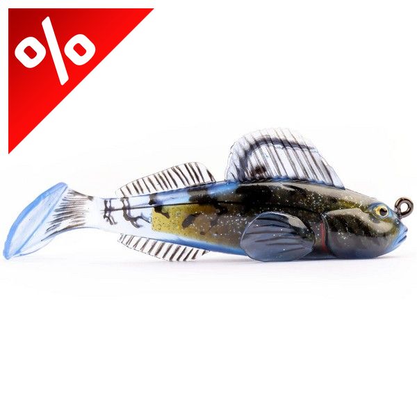 LIVETARTGET 2.8" GOBY PADDLETAIL RIGGED BLACK / BLUE 71MM 10G  SINKING