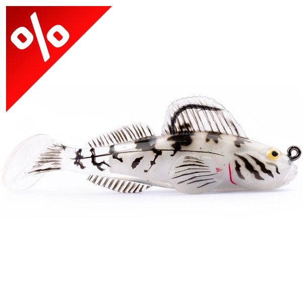 LIVETARTGET 2.8" GOBY PADDLETAIL RIGGED WHITE / ALBINO 71MM 10G  SINKING