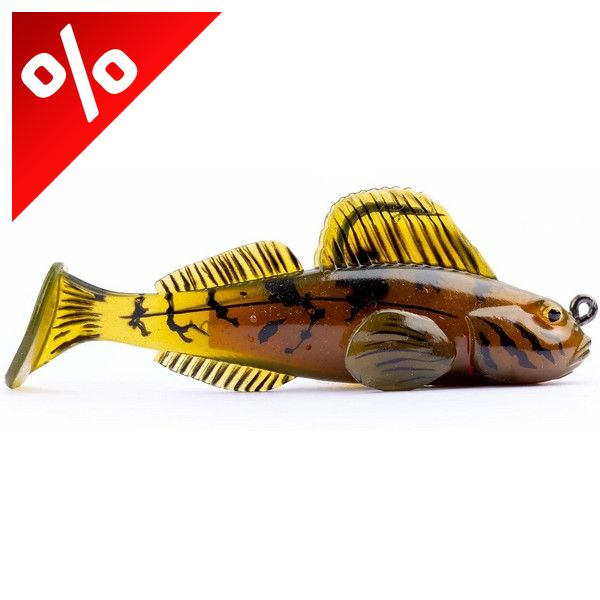 LIVETARTGET 2.8" GOBY PADDLETAIL RIGGED GREEN / BROWN 71MM 10G  SINKING
