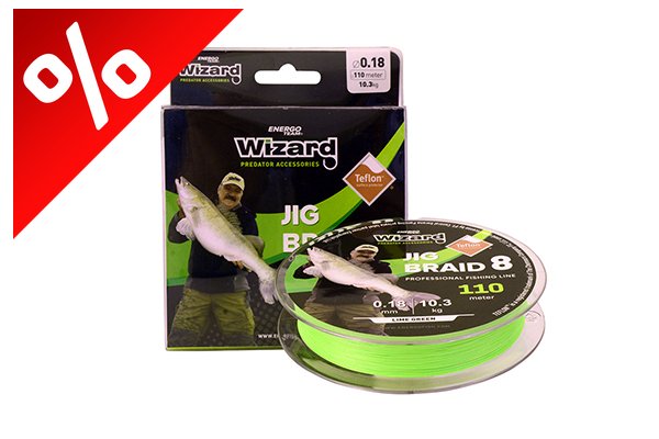 ZSINÓR WIZARD JIG BRAID 0,15MM 9.1 KG 110M LIME GREEN