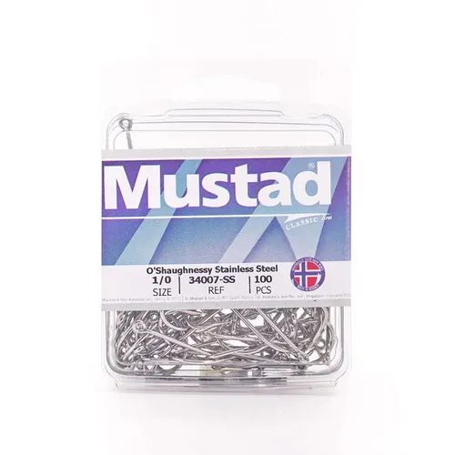 MUSTAD O`SHAUGHNESSY STAINLESS HOOKS STAINLESS STEEL 7/0 3DB/CSOMAG