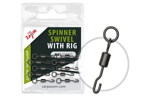 CZ SPINNER SWIVEL MIKROGYŰRŰS GYORSKAPOCS, #7, MATT FEKETE, 10 DB