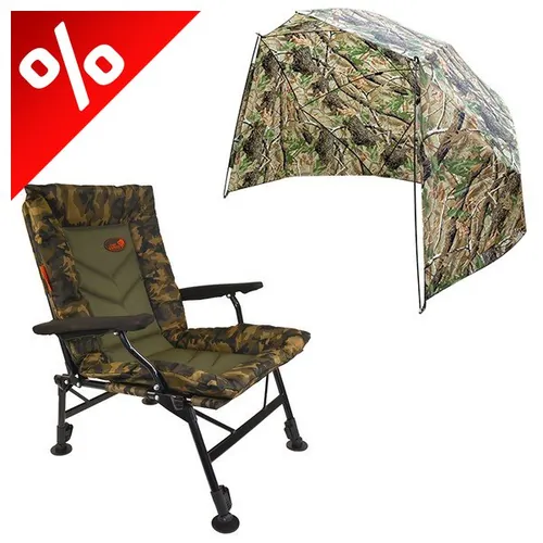 CARP EXPERT COMFORT CAMO SZÉK 250 CM ESERNYŐS FÉLSÁTORRAL